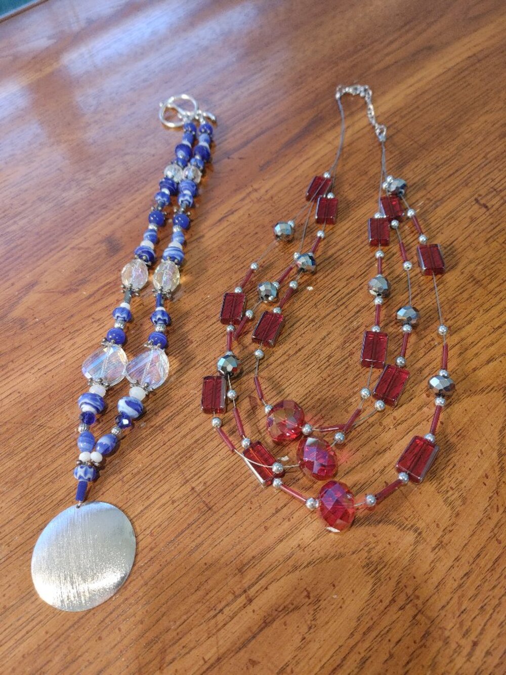 Red & blue necklaces